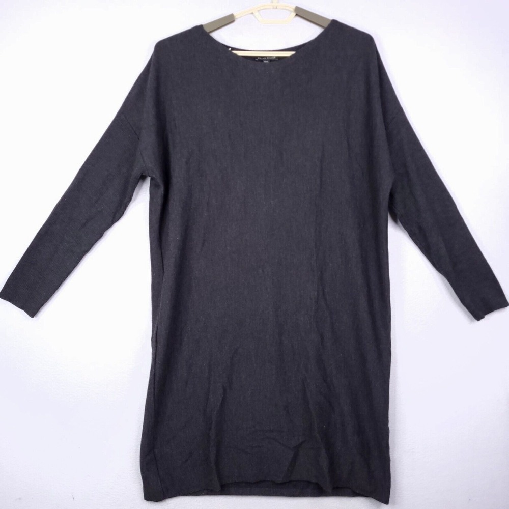 Classic Grey Women's Long-Sleeve Sweater Dress